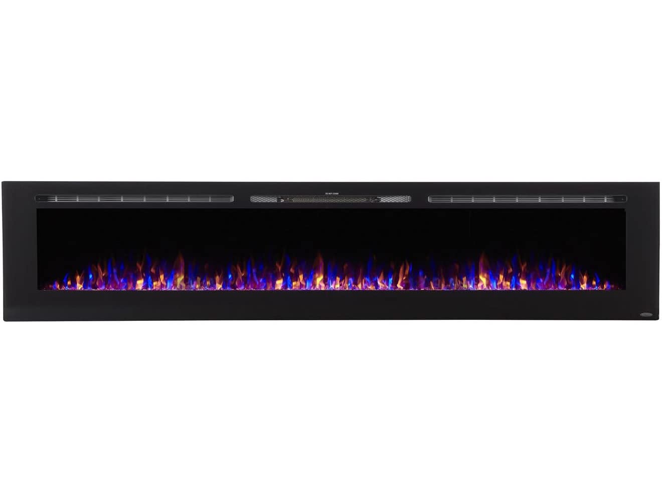 Touchstone Smart Electric Fireplace The Sideline 100 Inch Wide In Wall Recessed 30 Realistic Ember Color/Flame Options 1500W Hea