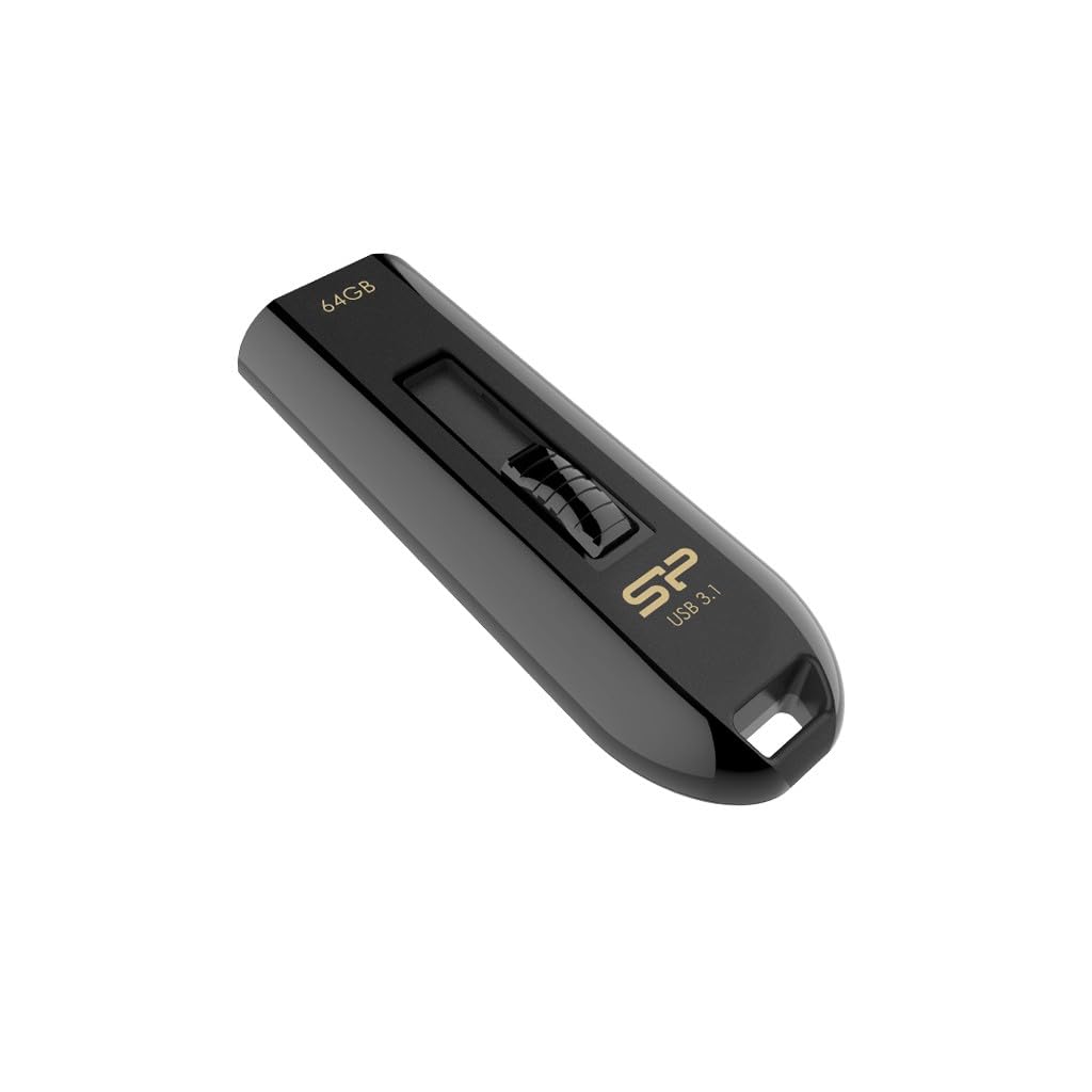 32GB USB 3.1 & USB 3.0 Sliding, Black Blaze B21 SP032GBUF3B21V1K Silicone Power USB Flash Drive