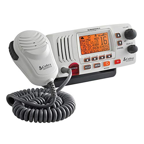 Cobra Mr F57W Fixed Mount Vhf Marine Radio     25 Watt Vhf, Gps Capability, Submersible, Lcd Display, Noise Cancelling Microphon