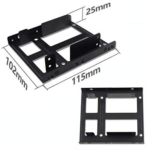 Qook 2X 2.5 Inch Ssd To 3.5 Inch Internal Hard Disk Drive Mounting Kit Bracket(Sata Data Cables And Power Cables Included)