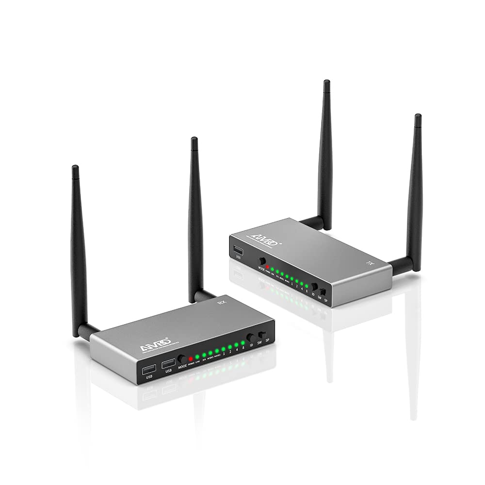 Timbootech Wireless Hdmi Transmitter And Receiver 820Ft, Up To 8 Receivers, Kvm, Ir Remote, Hdmi Loop Out, 5.8G Hdmi Wireless Ex