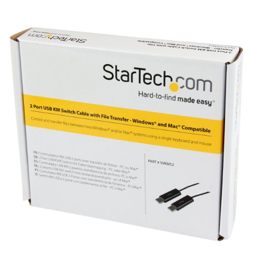 Startech.Com 2 Port Usb Keyboard Mouse Switch Cable W/ File Transfer For Pc And Mac      Usb File Transfer Cable   Dual Port Usb