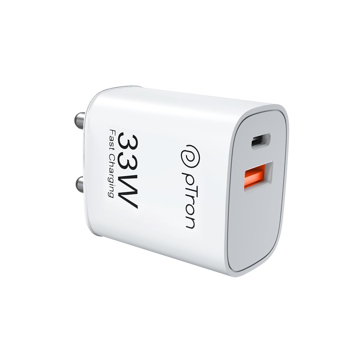 pTron 33W Dual Port Gan USB Type A Charger, Compatible with Samsung Superfast, Mi Soniccharge, Motorola Turbo Charger & MacBook 