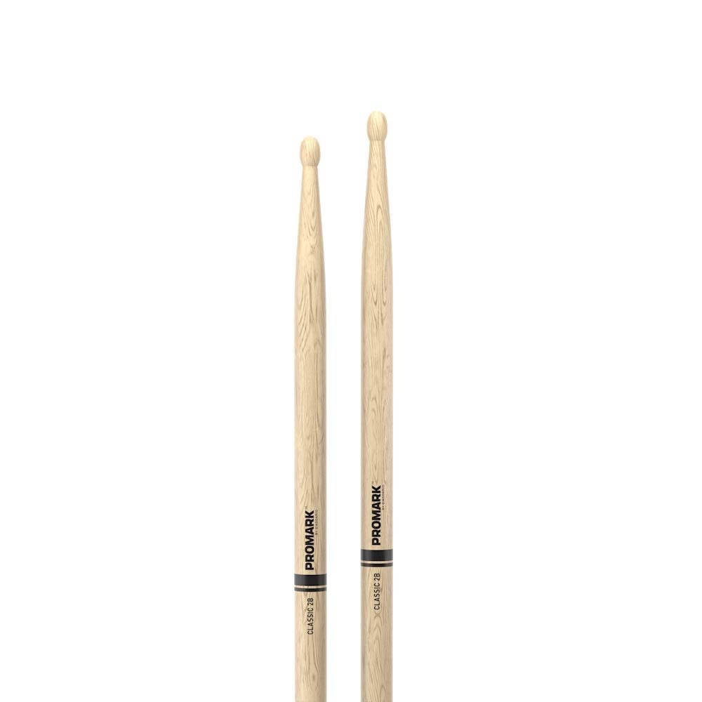Promark Classic Attack 2B Shira Kashi Oak Drumsticks, Oval Wood Tip, Buy 3 Pairs Get 1 Free