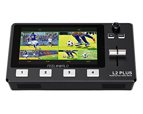 Feelworld L2 Plus 5.5'' Lcd Multi-Camera Video Mixer Switcher With Touch Screen Ptz Control Chroma Key Usb3.0 For Live Streaming