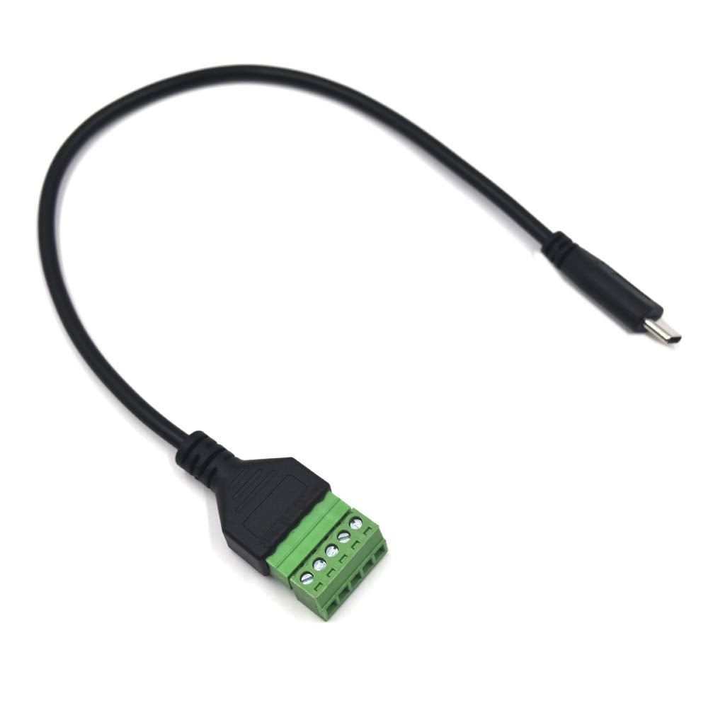 Kework 11.8 Inch Usb Type C Male To 5 Pin Screw Terminal Female Charging And Data Transfer Adapter Connector Converter Extension
