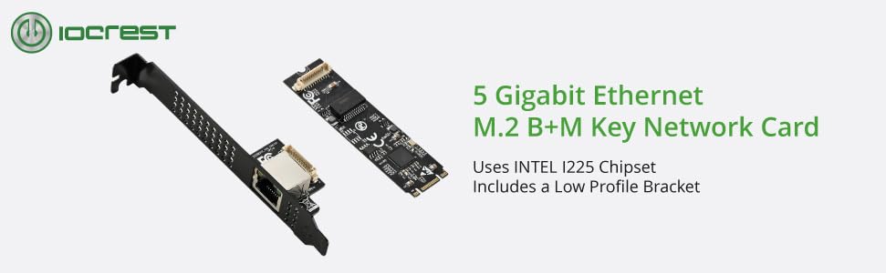 Io Crest M.2 M Key Pci E 3.0 Interface Single Port 5.0 Gigabit Ethernet Modules