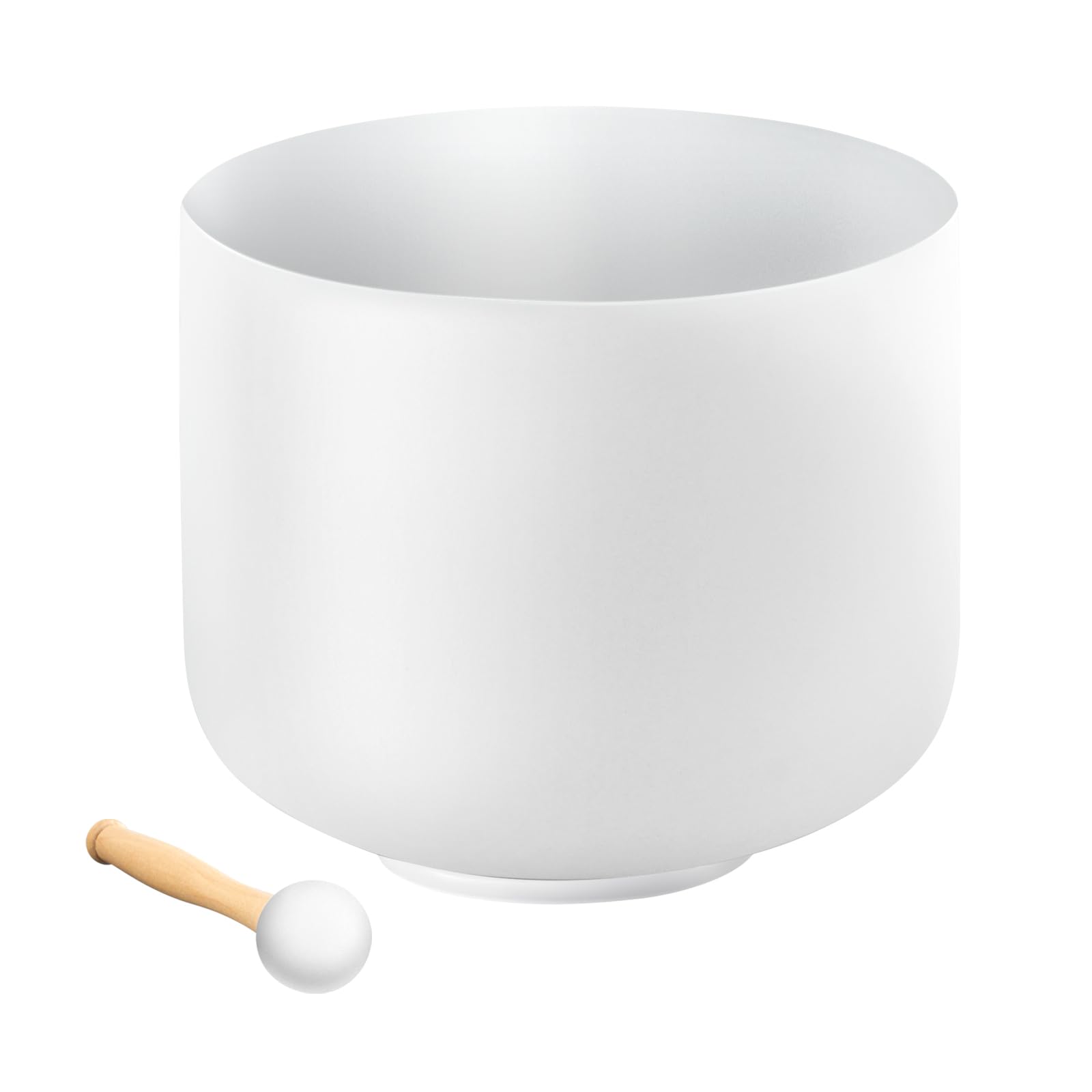 VEVOR Crystal Singing Bowl, 8-inch F Note Heart Chakra Singing Bowl, Frosted Quartz Singing Bowl with Rubber Mallet and O-Ring, 