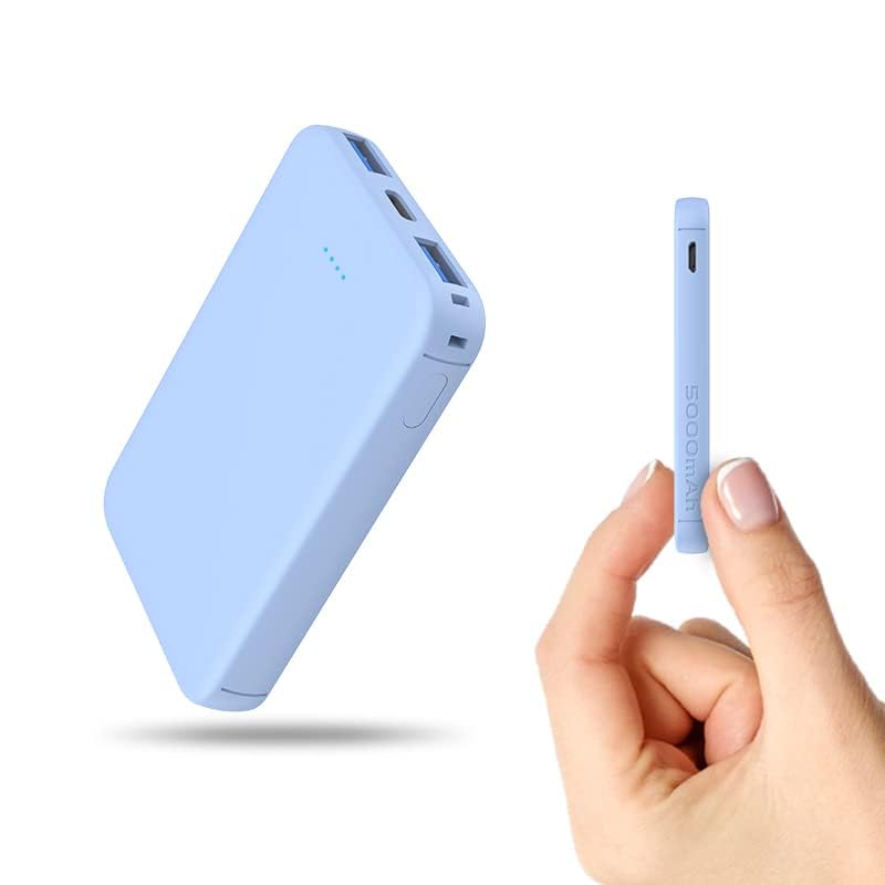 Vanyust S22 Portable Charger 5000Mah, 5V/3A Mini Power Bank 3 Port Output (Usb C In&Out) Fast Charging, External Battery Pack Co