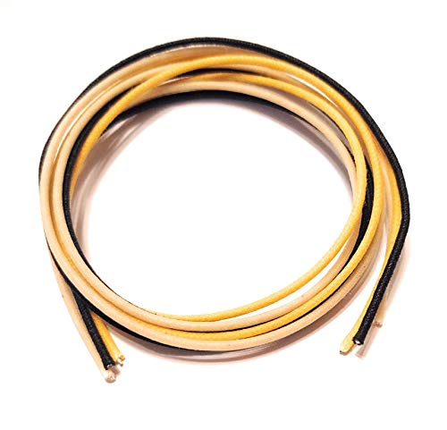 6 Feet (2 White/2 Black/2 Yellow) Gavitt Cloth Covered Pre Tinned 7 Strand Pushback 22Awg Vintage Style Guitar Wire