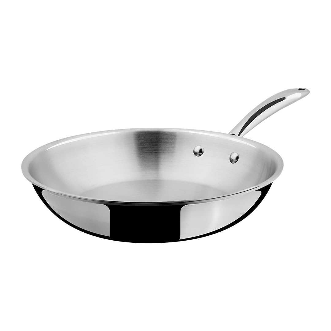 ULTRA Triply Frying Pan 28cm (2.5L)  Heavy Duty | 304 FoodGrade Stainless Steel Cookware with SCTS Technology | Fast & Even He