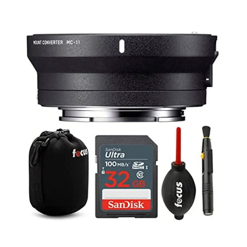 Sigma MC-11 Mount Converter/Lens Adapter Canon EF-Mount Lenses to Sony E with 32GB Ultra SDHC UHS-I Memory Card and Accessory Bu
