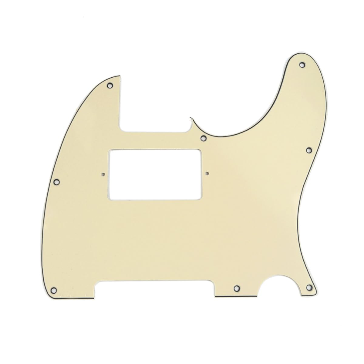 Musiclily 8 Hole Guitar Telecaster Pickguard Humbucker Hh Scratch Plate For Fender Usa/Mexican Standard Tele Parts, Cream 3Ply