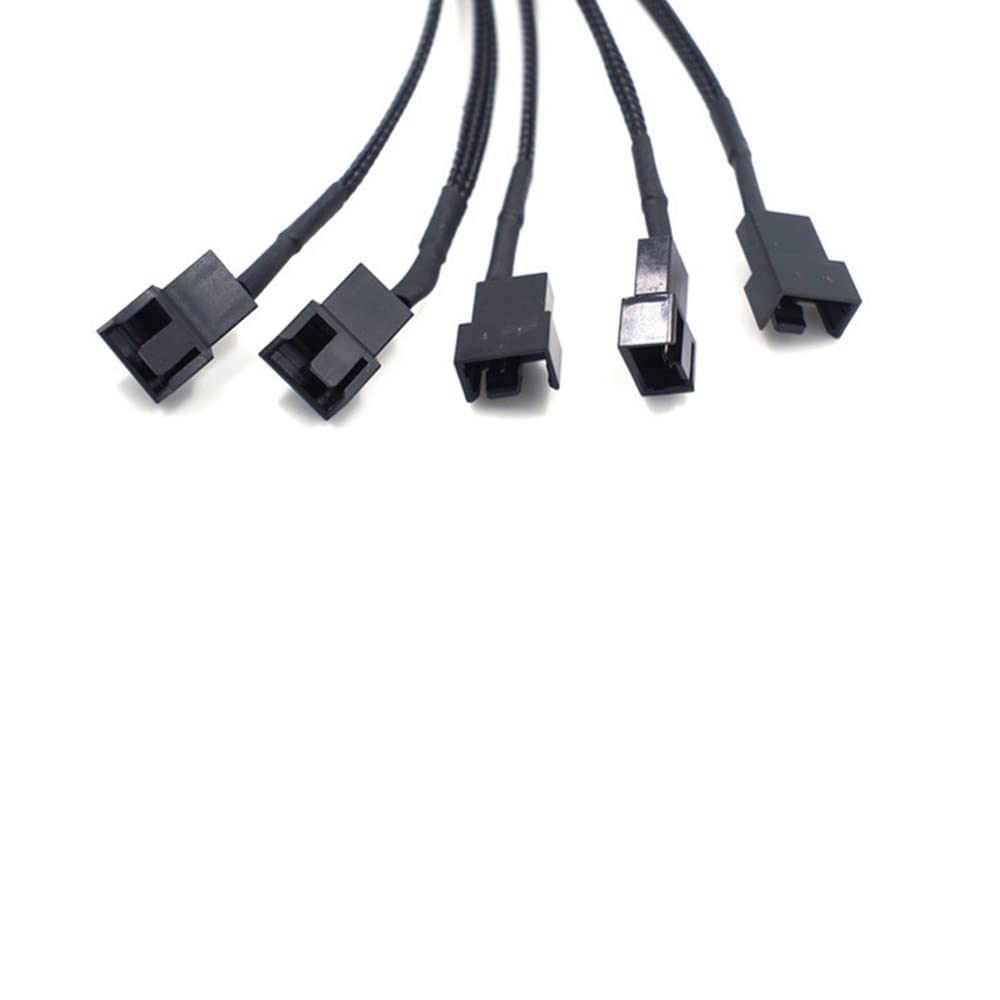 Yikaien Sata To 3 Pin / 4 Pin Fan Adapter, 15 Pin Sata To 12V Pc Case Fan Splitter Extension Power Cable Adapter 10.6 27Cm (1 To