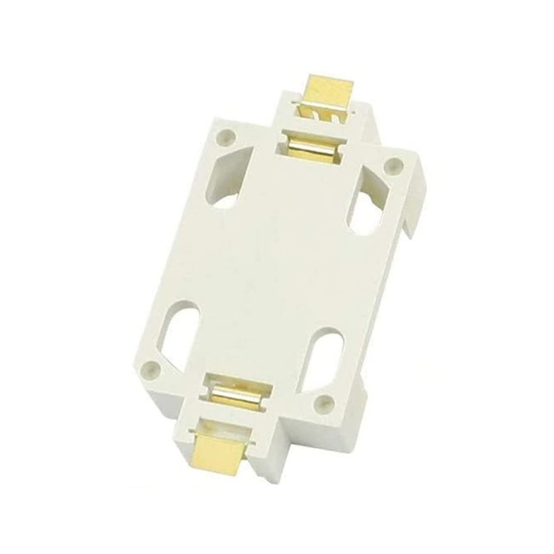 Bnafes 10Pcs White Surface Mount Smd Cr2032 Cell Button Battery Holder Socket