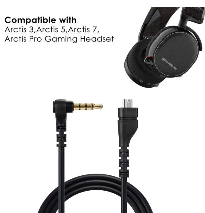 Earla Tec Replacement Audio Cable Cord, Compatible For Steelseries Arctis 3 /Arctis 5/ Arctis 7 /Arctis Pro Gaming Headphones (A