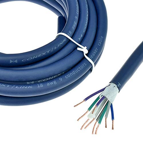 Conext Link Msc918 20 20 Feet 9 Conductors Blue Speed Wire Primary Wire Speaker Cable 18 Awg Gauge Ga 100% Ofc Copper Stranded T