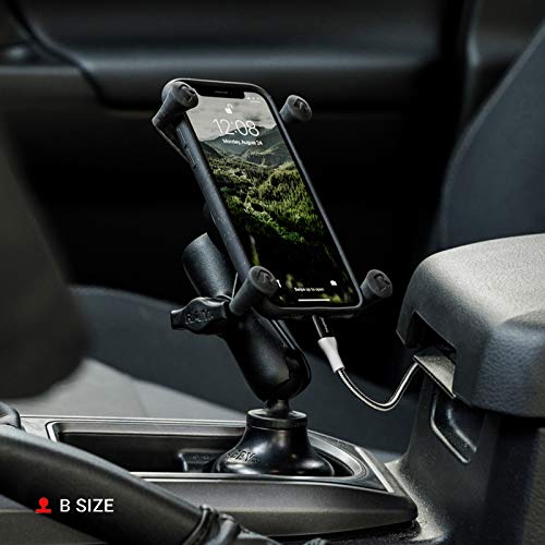 Ram Mounts Stubby Cup Holder Ball Base Rap B 299 4U With B Size 1'' Ball Compatible With Cup Holders 2.57'' To 3.5'' In Diameter