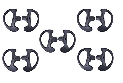 Keyblu Universal Replacement Soft Silicone Open Ear Insert Earmould For Two Way Radio Earmold Coil Tube Audio Kits Uv 5R Uv B6 Bf 888S Uv B5 (Black, 5 Pair Medium)