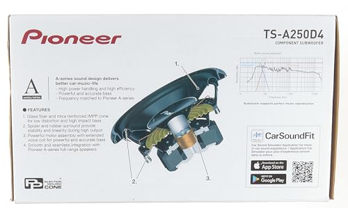 Pioneer 10'' Dual 4Ohm Subwoofer   1300 Watts Max   4 Ohm Dvc