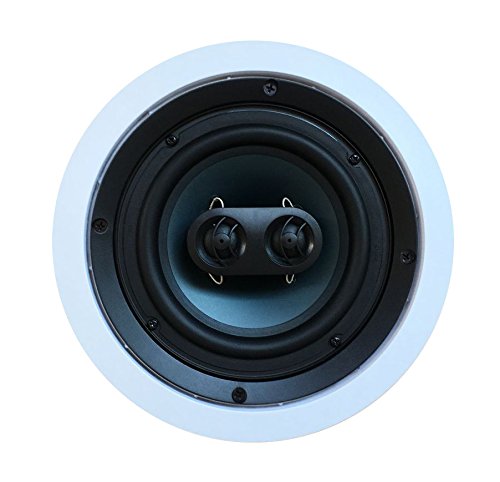 652S2C Silver Ticket In Wall In Ceiling Speaker With Pivoting Tweeter (2 Channel Stereo 6.5 Inch In Ceiling) 9.4 Inch Overall Si