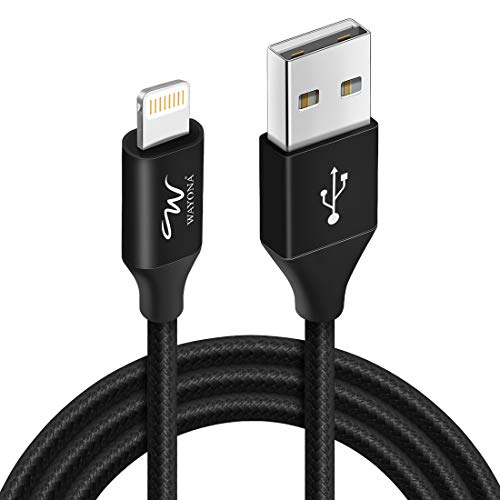 Wayona Nylon Braided 3A Lightning To Usb A Syncing And Fast Charging Data Cable For Iphone, Ipad (3 Ft Pack Of 1, Black)