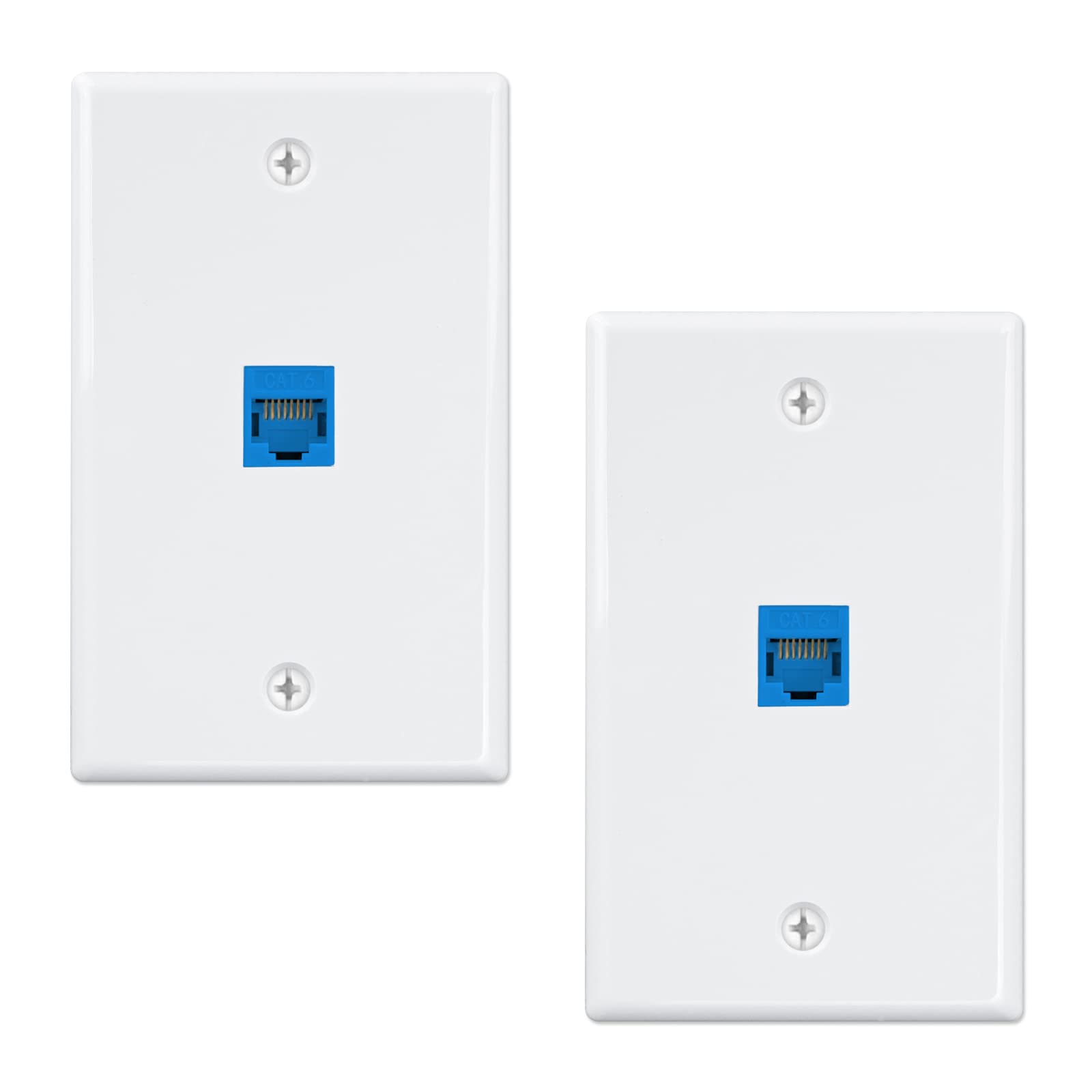 Iwillink (2 Pack) Ethernet Wall Plate, 1 Port Keystone Jack Wall Plate With Rj45 Keystone Inline Coupler Insert, Female To Femal