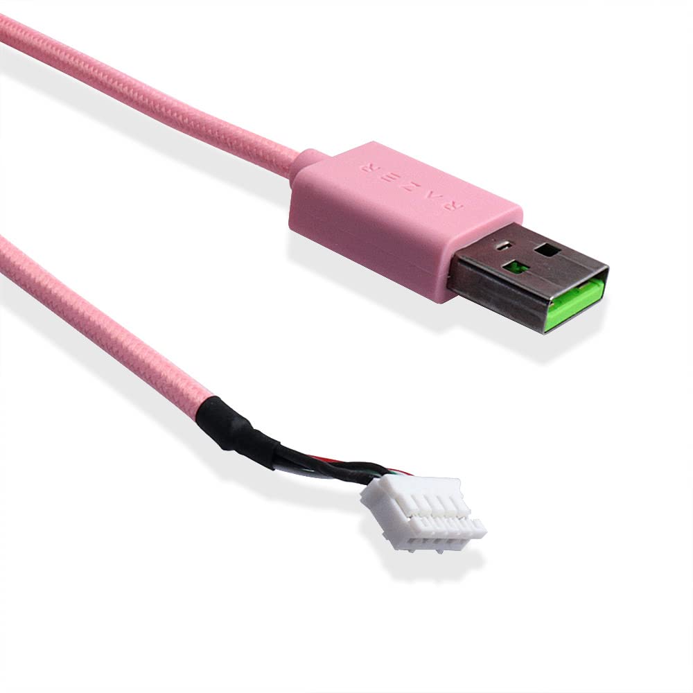 Huyun New Usb Wire Data Line/Audio Cable Replacement For Razer Kraken Kitty Edition/Ultimate Edition Headphone (Pink)
