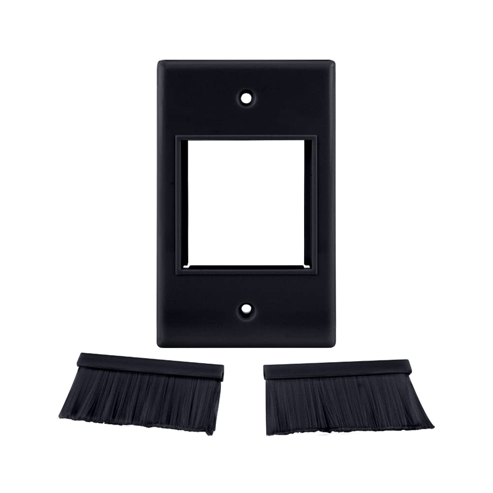 Construct Pro Single Gang Widemouth D  Cor Brush Plate (Black Plate W/Black Brush)