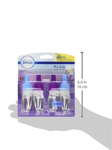 Febreze Odor Fighting Fade Defy Plug Air Freshener Refill, Mediterranean Lavender, (2) .87 Fl. Oz. Oil Refills