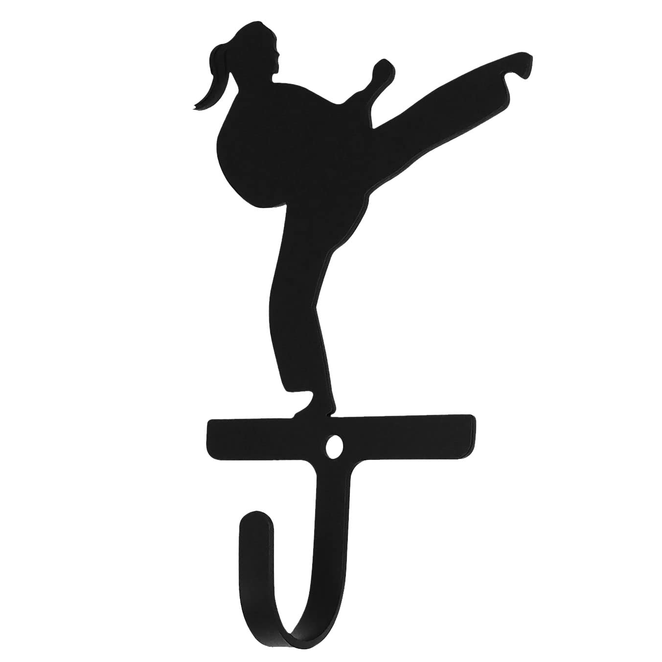 Village Wrought Iron Karate Girl Wall Hook Small