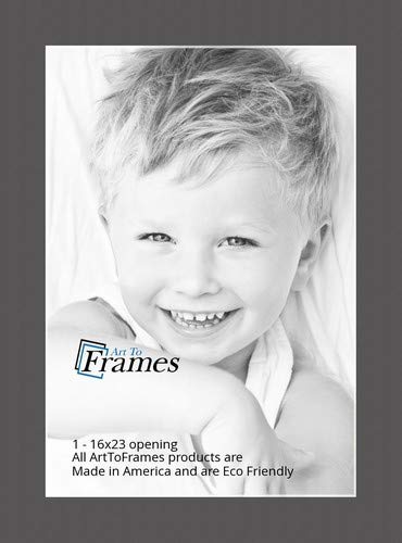 16X23 Cinder / Charcoal Custom Mat For Picture Frame With 12X19 Opening Size (Mat Only, Frame Not Included)