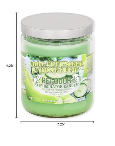 Pet Odor Exterminator Candle 13Oz Jar, Cool Cucumber  Honeydew