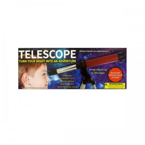 Compact 30Mm Diameter Lens Telescope With Tabletop Tripod, Easy Push/Pull Focus, Extends 11'' To 15''