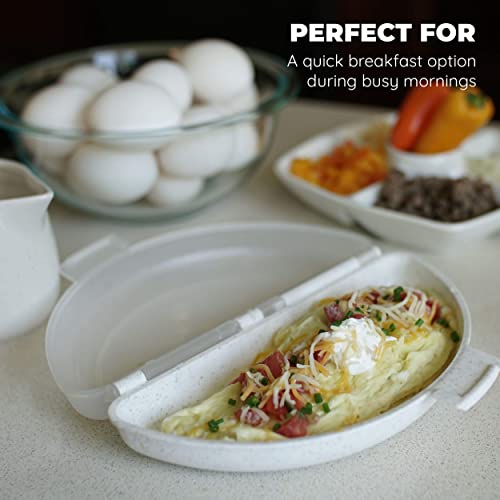 Culinary Elements Microwavable Nonstick Omelet Maker: Quick & Easy Microwavable Breakfast Omlet Maker, Dishwasher Safe, Holds Up