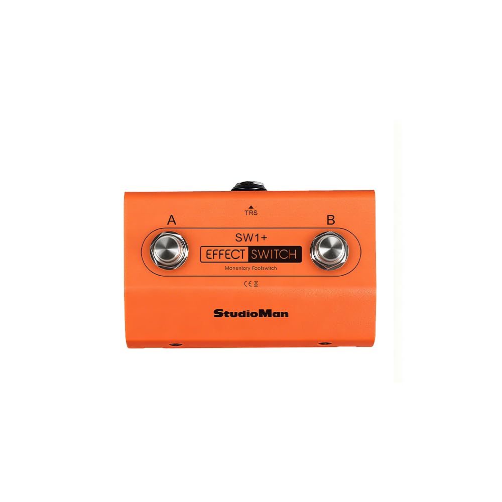 Studioman Sw1+ DualFootswitch Controller Orange, Compatible With Multi Effects For Looper, Drum, Tuner, Effect Control