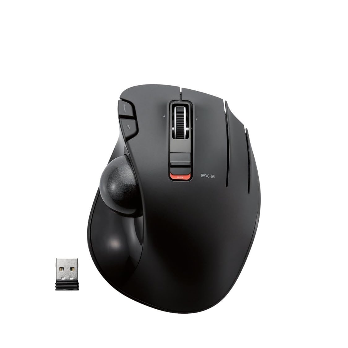 Elecom Ex G Trackball Mouse, 2.4Ghz Usb Wireless, Ergonomic Design, Thumb Control, Smooth Roller Ball, Optical Tracking, 6 Programmable Buttons, Tilt Scroll, Computer Mice For Laptop Pc, Windows & Mac