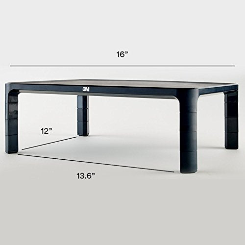 3M Adjustable Monitor Stand For Monitors And Laptops, Three Leg Segments Simply Adjust Height From 1.7'' To 5.5'', Holds Up To 2