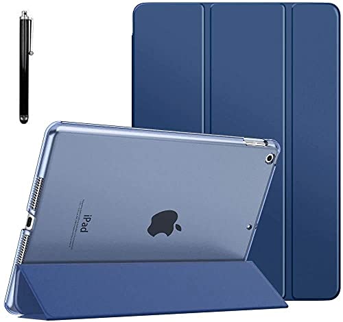 Proelite Faux Leather Smart Flip Case Cover For Apple Ipad 10.2Inch 9Th Gen (2021) / 8Th Gen / 7Th Gen With Stylus Pen, Dark Blue