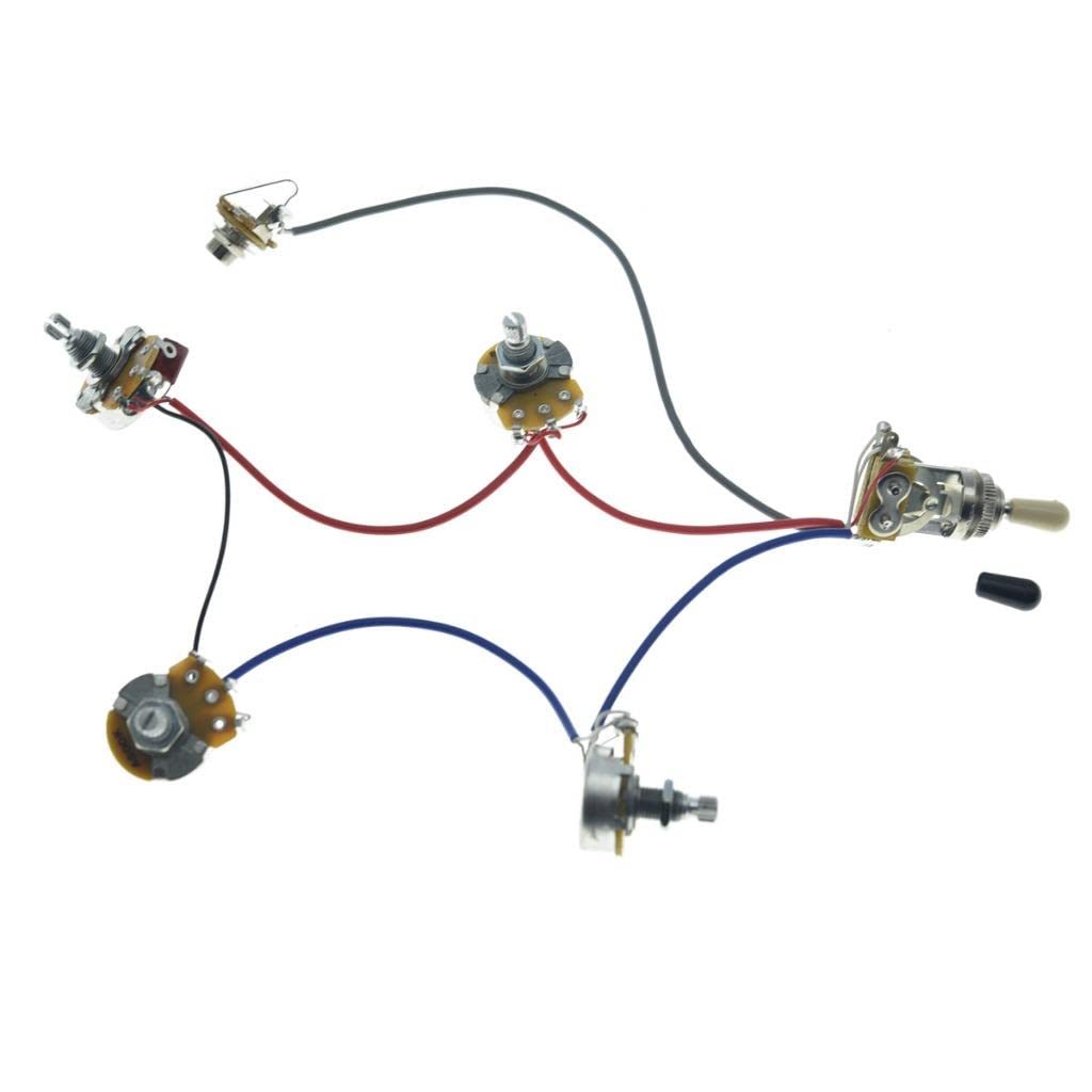Guitar Prewired Wiring Harness Humbucker Solderless Wiring Harness 2V2T With 500K Pots And 3 Way Toggle Switch For Sg G 400 Seri