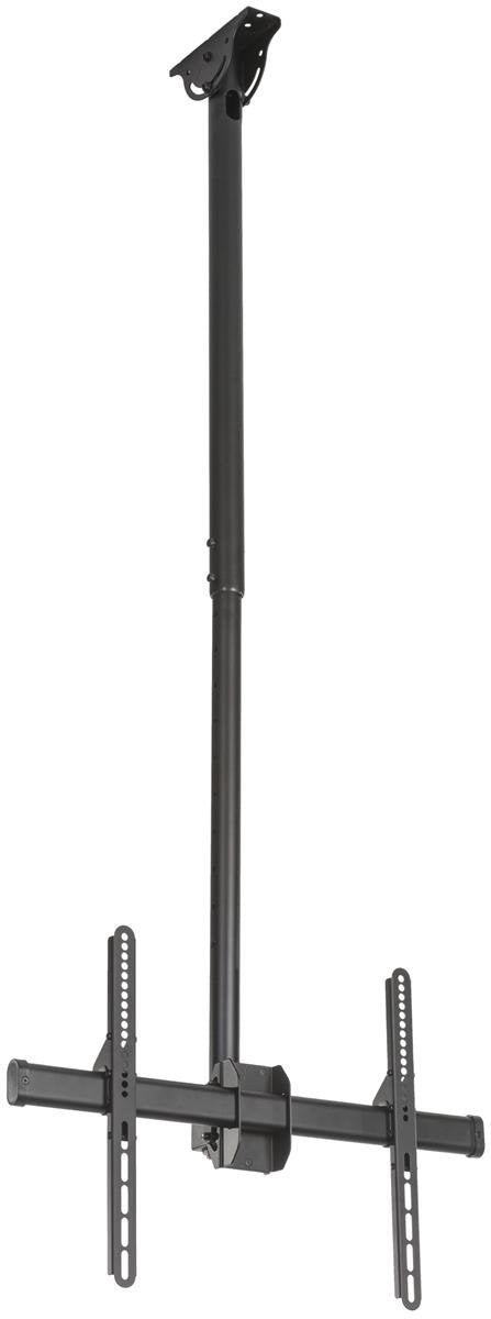 Displays2Go Slc3770Lbk Ceiling Mount For Tv Monitors 37 To 70 Inch, Swiveling & Tilts, Telescoping, Black Steel