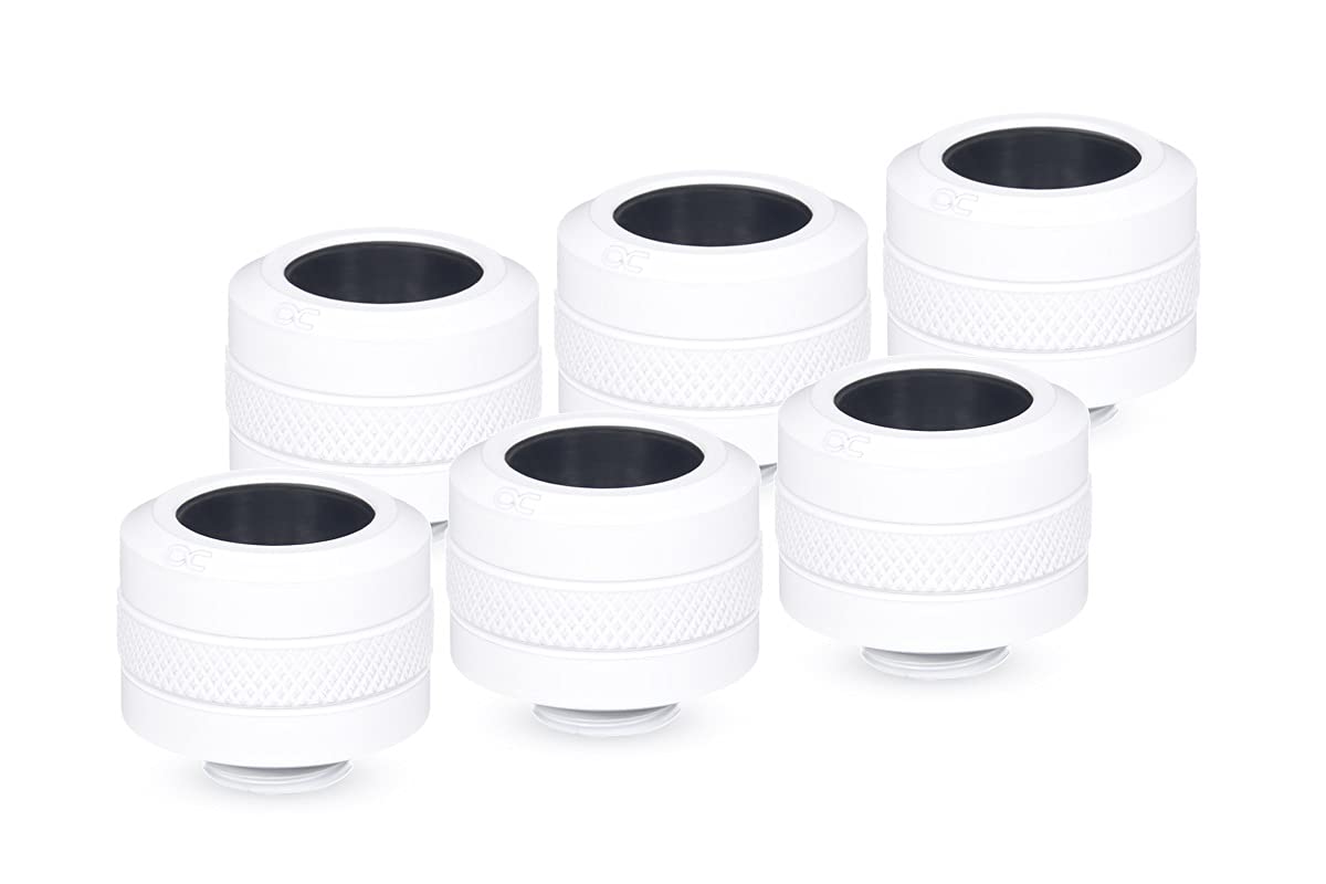Alphacool 17484 Eiszapfen PRO 16mm HardTube Fitting G1/4 - White Sixpack