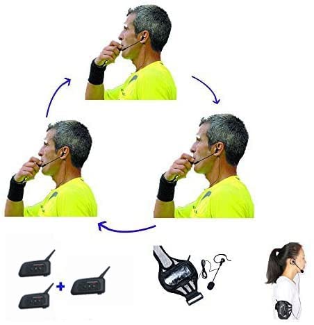 Maxquall Professional V6 V4 Full Duplex Two Way Football Referee Coach Judger Arbitration Earhook Earpiece Soccer Earphone Heads