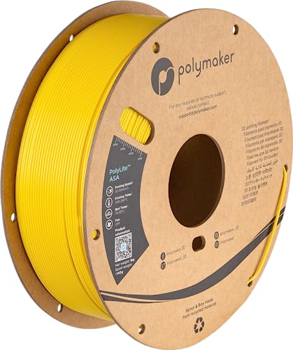 Polymaker Asa Filament 1.75Mm Yellow, 1Kg Asa 3D Printer Filament, Heat & Weather Resistant   Asa 3D Filament Perfect For Printi