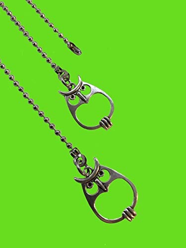 Silver Tone Owl Ball Fan Light Pull Chain Extender Replacement Set Of 2