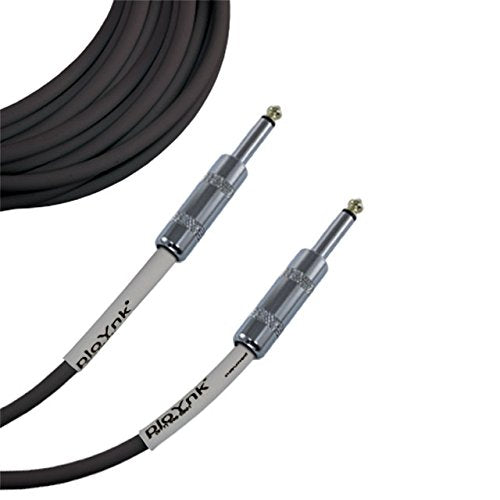 Ploynk 1/4 To 1/4 Mono Ts Instrument Straight Patch Cable 20 Ft Foot Long Black
