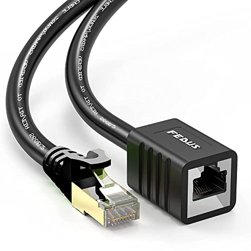 Fedus Cat8 Ethernet Extension Cable 1.5 Meter Rj45 Shielded Male To Female Lan Cord Extender Cable, Support Cat7 / Cat6 / Cat5E