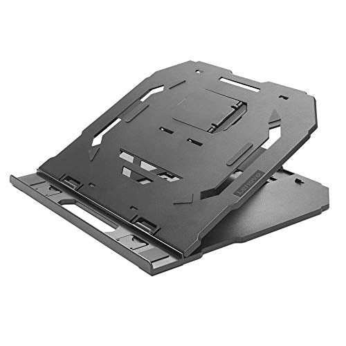 Lenovo 2 In 1 Laptop Stand, Ergonomic, 10 Adjustable Tilt Angles, Ventilated, Non Slip, Portable, Gxf0X02619, Black
