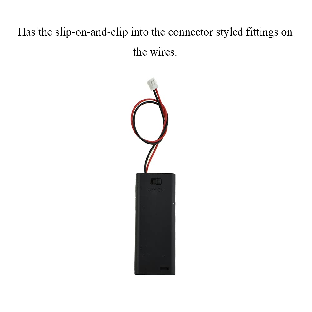 Hahiyo 2Xaaa Battery Holder With Jst Connector Portable Supply Quick Swap Securely Lids Convenient On/Off Switch Plastic Batteri