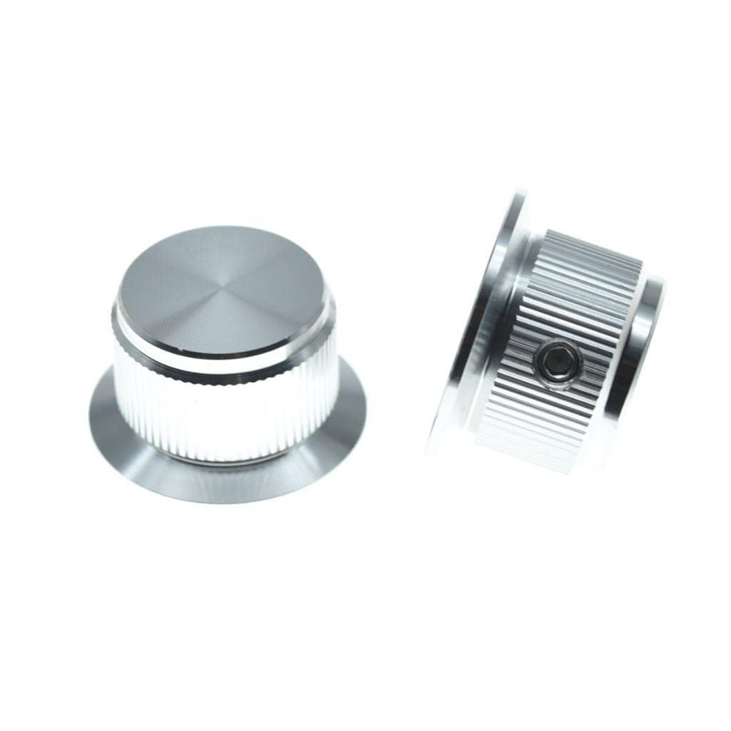 Kaish 4Pcs Aluminium Potentiometer Knobs 1/4 Universal Top Hat Knobs Bell Control Knob With Set Screw For Guitar/Bass/Amps/Pream